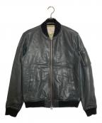 AVIREXアヴィレックス）の古着「SOFT LAMB MA-1 TYPE Leather Jacket」｜ブラック
