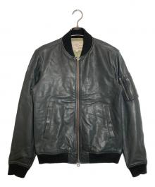 AVIREX（アヴィレックス）の古着「SOFT LAMB MA-1 TYPE Leather Jacket」｜ブラック