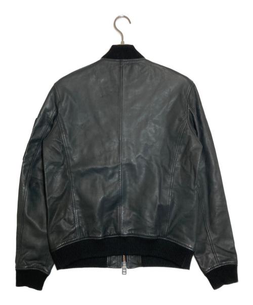 AVIREX（アヴィレックス）AVIREX (アヴィレックス) SOFT LAMB MA-1 TYPE Leather Jacket ブラック サイズ:Lの古着・服飾アイテム