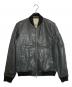AVIREX（アヴィレックス）の古着「SOFT LAMB MA-1 TYPE Leather Jacket」｜ブラック