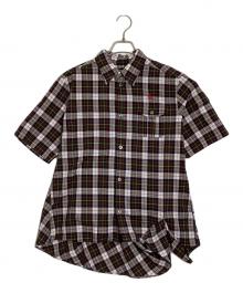 UNDERCOVER（アンダーカバー）の古着「半袖チェックシャツ」｜レッド×グリーン