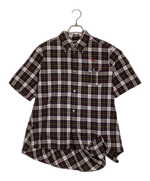 UNDERCOVER（アンダーカバー）UNDERCOVER (アンダーカバー) 半袖チェックシャツ レッド×グリーン サイズ:2の古着・服飾アイテム