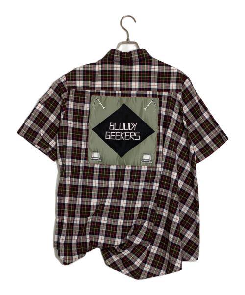 UNDERCOVER（アンダーカバー）UNDERCOVER (アンダーカバー) 半袖チェックシャツ レッド×グリーン サイズ:2の古着・服飾アイテム