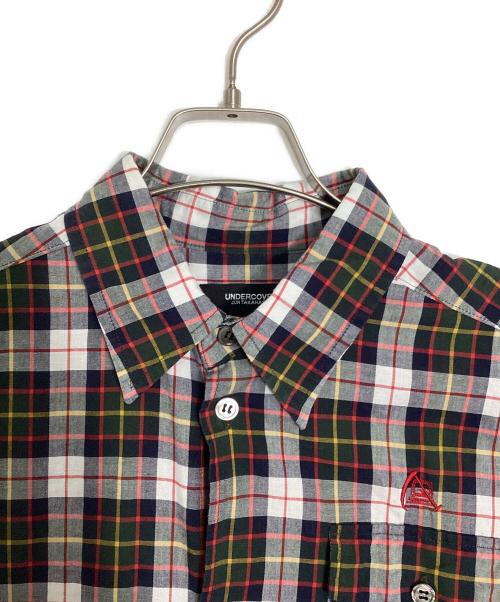 UNDERCOVER（アンダーカバー）UNDERCOVER (アンダーカバー) 半袖チェックシャツ レッド×グリーン サイズ:2の古着・服飾アイテム