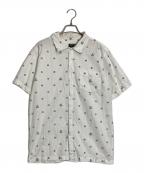 stussyステューシー）の古着「S/S SSロゴ総柄シャツ」｜ネイビー