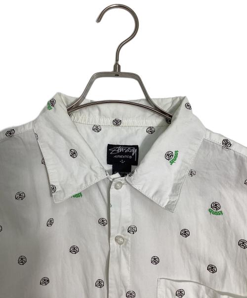 stussy（ステューシー）stussy (ステューシー) S/S SSロゴ総柄シャツ ネイビー サイズ:Lの古着・服飾アイテム