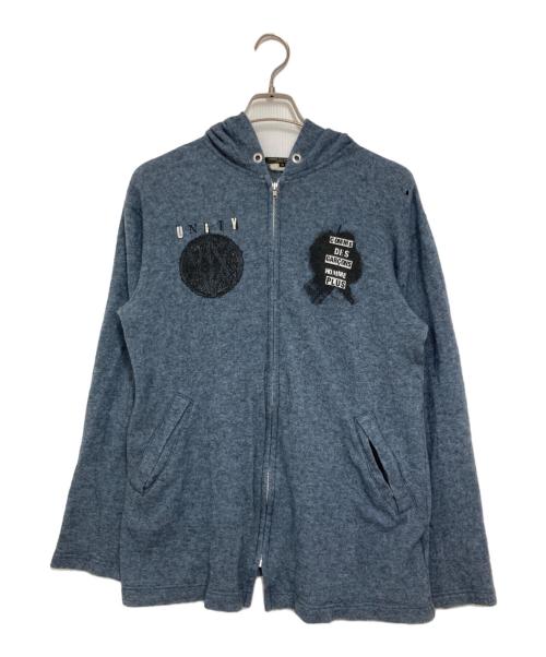 COMME des GARCONS HOMME PLUS（コムデギャルソンオムプリュス）COMME des GARCONS HOMME PLUS (コムデギャルソンオムプリュス) ニットパーカー ブルー サイズ:Mの古着・服飾アイテム