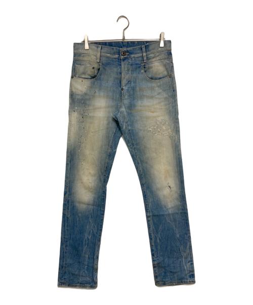 G-STAR RAW（ジースターロゥ）G-STAR RAW (ジースターロゥ) ペイント加工デニムパンツ ブルー サイズ:33の古着・服飾アイテム
