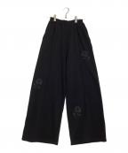 VIVIANOヴィヴィアーノ）の古着「Flower Applique Jersey Pants」｜ブラック