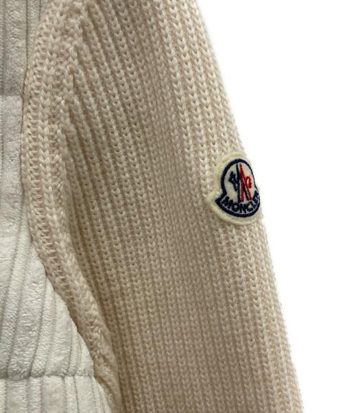 MONCLER（モンクレール）MONCLER (モンクレール) ニット切替コーデュロイダウンカーディガン アイボリー サイズ:XSの古着・服飾アイテム