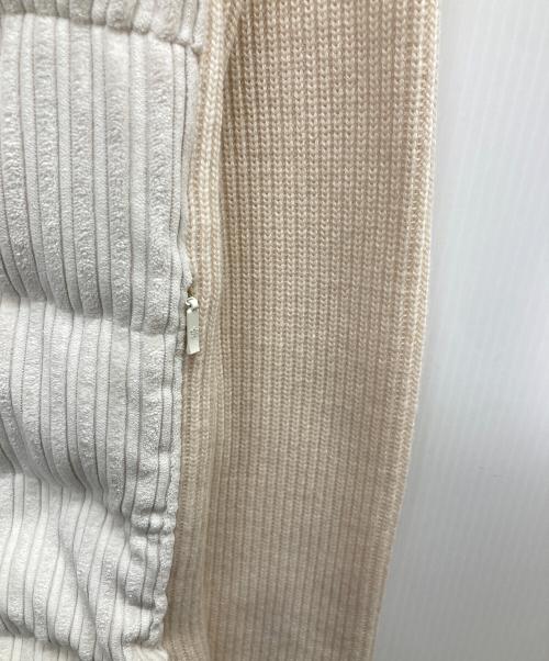 MONCLER（モンクレール）MONCLER (モンクレール) ニット切替コーデュロイダウンカーディガン アイボリー サイズ:XSの古着・服飾アイテム