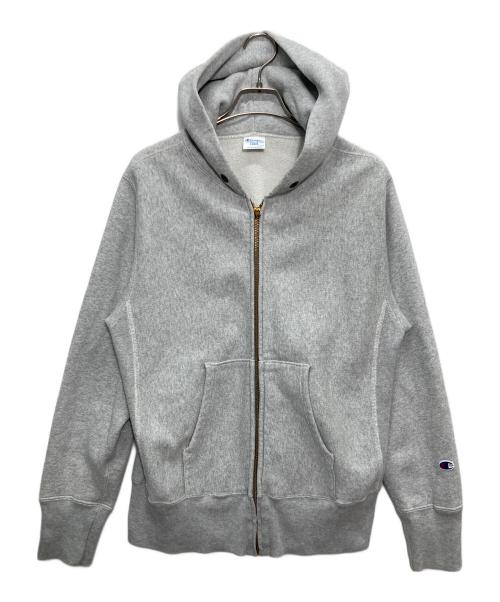 Champion REVERSE WEAVE（チャンピオン リバース ウィーブ）Champion REVERSE WEAVE (チャンピオン リバース ウィーブ) ジップパーカー グレー サイズ:Lの古着・服飾アイテム