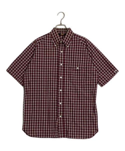 A BATHING APE（アベイシングエイプ）A BATHING APE (アベイシングエイプ) BD チェックシャツ レッド×ネイビー サイズ:Lの古着・服飾アイテム