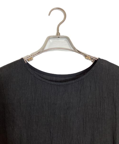 nest Robe（ネストローブ）nest Robe (ネストローブ) ラミー楊柳×リネンガーゼノースリーブブラウス ブラック サイズ:FREEの古着・服飾アイテム