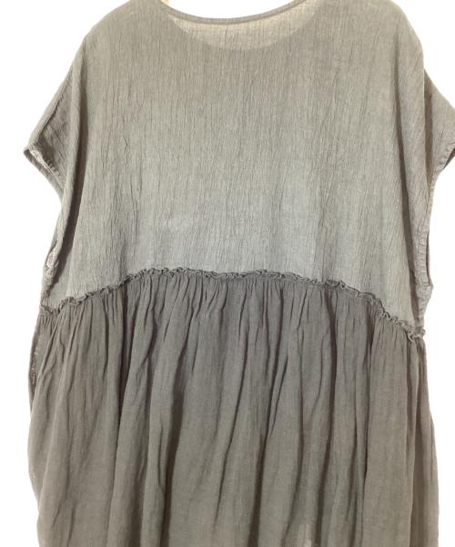 nest Robe（ネストローブ）nest Robe (ネストローブ) ラミー楊柳×リネンガーゼノースリーブブラウス ブラック サイズ:FREEの古着・服飾アイテム