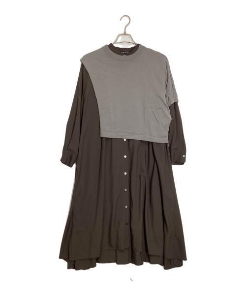 mizuiro-ind（ミズイロインド）mizuiro-ind (ミズイロインド) シャツワンピース ブラウン サイズ:freeの古着・服飾アイテム