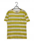 maison kitsuneメゾンキツネ）の古着「ボーダーTシャツ」｜イエロー