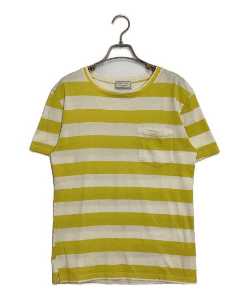 maison kitsune（メゾンキツネ）maison kitsune (メゾンキツネ) ボーダーTシャツ イエロー サイズ:Ｓの古着・服飾アイテム