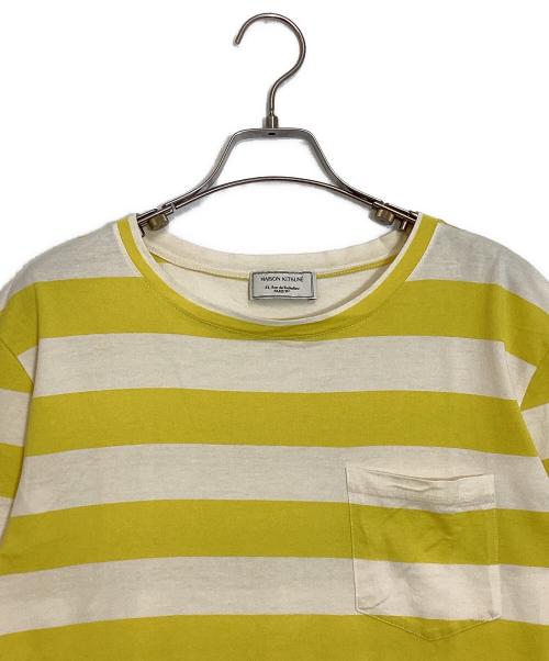 maison kitsune（メゾンキツネ）maison kitsune (メゾンキツネ) ボーダーTシャツ イエロー サイズ:Ｓの古着・服飾アイテム