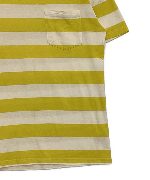 maison kitsune（メゾンキツネ）maison kitsune (メゾンキツネ) ボーダーTシャツ イエロー サイズ:Ｓの古着・服飾アイテム