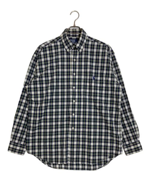 POLO RALPH LAUREN（ポロ・ラルフローレン）POLO RALPH LAUREN (ポロ・ラルフローレン) ボタンダウンチェックシャツ ネイビー×グリーン×ブラック×ホワイト サイズ:Sの古着・服飾アイテム
