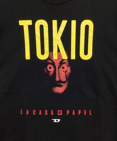 DIESEL（ディーゼル）DIESEL (ディーゼル) NETFLIX (ネットフリックス) ペーパーハウスコラボTシャツ ブラック サイズ:XLの古着・服飾アイテム