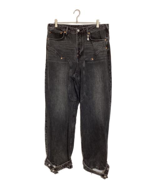 EVISU（エヴィス）EVISU (エヴィス) ダメージ加工ローエッジ大黒バギージーンズ グレー サイズ:36の古着・服飾アイテム
