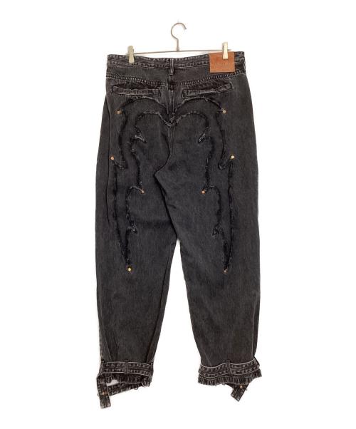 EVISU（エヴィス）EVISU (エヴィス) ダメージ加工ローエッジ大黒バギージーンズ グレー サイズ:36の古着・服飾アイテム