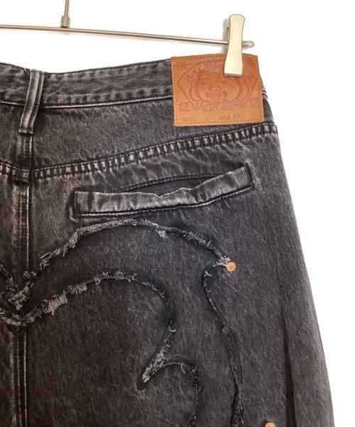 EVISU（エヴィス）EVISU (エヴィス) ダメージ加工ローエッジ大黒バギージーンズ グレー サイズ:36の古着・服飾アイテム