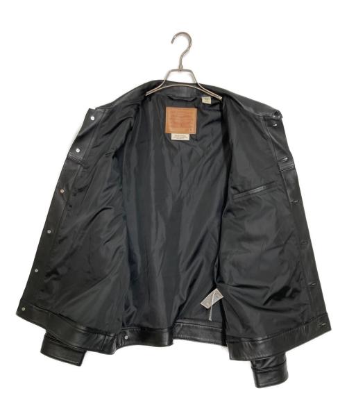 LEVI'S PReMIUM（リーバイス プレミアム）LEVI'S PReMIUM (リーバイス プレミアム) BLACK TYPEⅡ TRUCKER LEATHER JACKET ブラック サイズ:XLの古着・服飾アイテム
