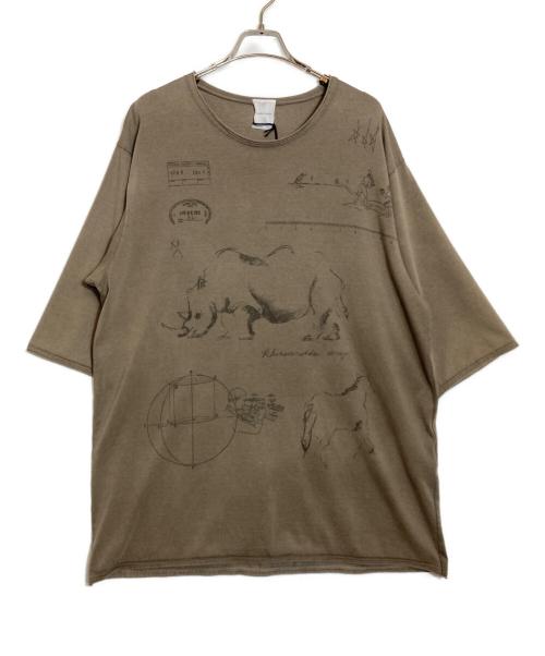 SUBLATIONS（サブレーションズ）SUBLATIONS (サブレーションズ) オーバーサイズプリントカットソー ブラウン サイズ:F 未使用品の古着・服飾アイテム