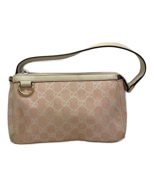 GUCCI（グッチ）GUCCI (グッチ) GGキャンバスワンショルダーバッグ ピンクの古着・服飾アイテム