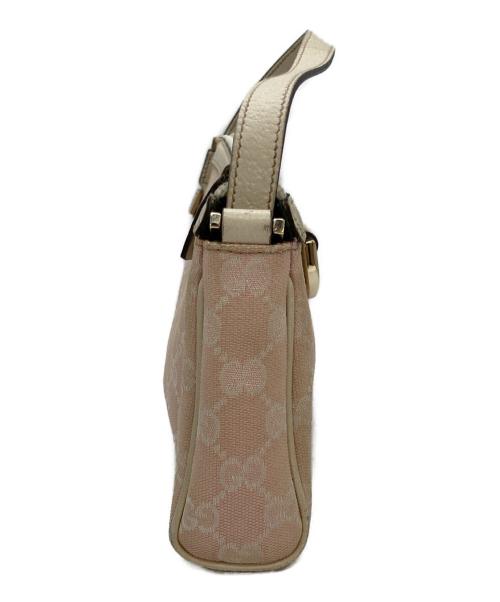 GUCCI（グッチ）GUCCI (グッチ) GGキャンバスワンショルダーバッグ ピンクの古着・服飾アイテム