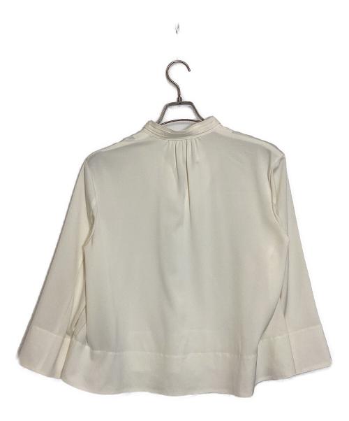 BALLSEY（ボールジィ）BALLSEY (ボールジィ) 2-wayストレッチ タイ付きスタンドカラーブラウス アイボリー サイズ:36の古着・服飾アイテム
