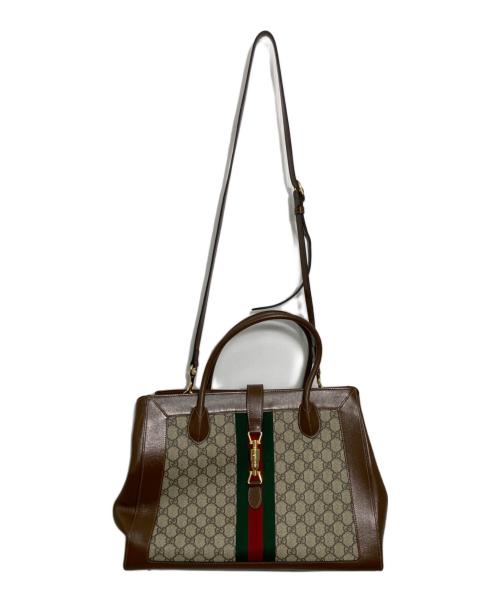 GUCCI（グッチ）GUCCI (グッチ) ジャッキー1961 2WAY トートバッグ ブラウン×ベージュ サイズ:-の古着・服飾アイテム