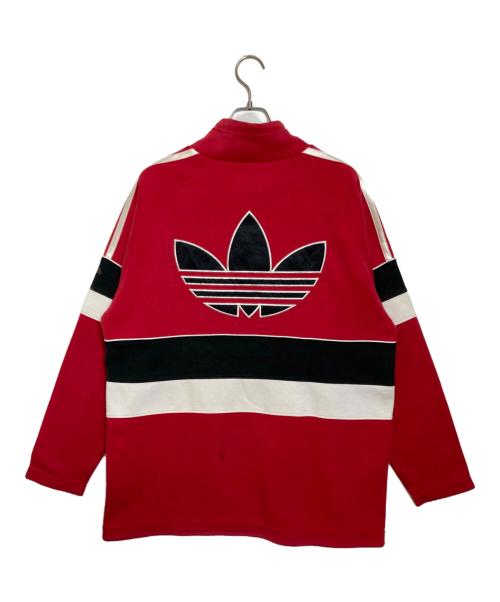 adidas（アディダス）adidas (アディダス) ハイネックプルオーバースウェット レッド×ブラック サイズ:S-Mの古着・服飾アイテム