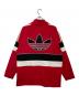 adidas (アディダス) ハイネックプルオーバースウェット レッド×ブラック サイズ:S-M：6000円