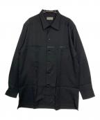 Yohji Yamamoto pour hommeヨウジヤマモト プールオム）の古着「ウールギャバジンシャツ」｜ブラック