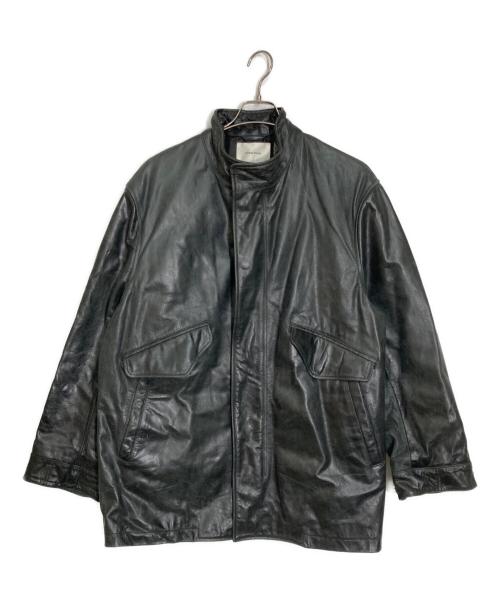 MAISON SPECIAL（メゾンスペシャル）MAISON SPECIAL (メゾンスペシャル) バッファロークラックレザーオーバーショートモッズコート ブラック サイズ:2の古着・服飾アイテム