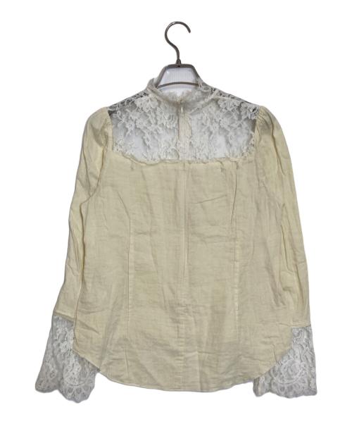 UNDERCOVER（アンダーカバー）UNDERCOVER (アンダーカバー) ガーゼ生地 レース切替ブラウス ベージュ×ホワイト サイズ:1の古着・服飾アイテム