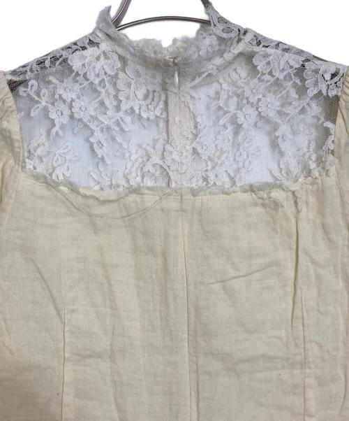 UNDERCOVER（アンダーカバー）UNDERCOVER (アンダーカバー) ガーゼ生地 レース切替ブラウス ベージュ×ホワイト サイズ:1の古着・服飾アイテム