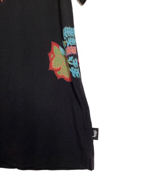 stussy（ステューシー）stussy (ステューシー) 花柄レーヨンオープンカラーシャツ ブラック サイズ:Mの古着・服飾アイテム