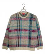 SUPREMEシュプリーム）の古着「Brushed Plaid Sweater」｜ベージュ×ピンク