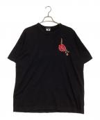 COMME des GARCONS HOMME PLUSコムデギャルソンオムプリュス）の古着「フラワー刺繍Tシャツ」｜ブラック
