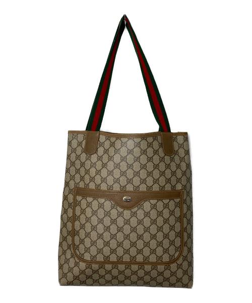 GUCCI（グッチ）GUCCI (グッチ) GGスプリームトートバッグ ブラウンの古着・服飾アイテム