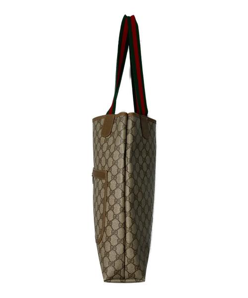 GUCCI（グッチ）GUCCI (グッチ) GGスプリームトートバッグ ブラウンの古着・服飾アイテム