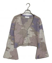 Mame Kurogouchi（マメクロゴウチ）の古着「Pastel Fog Knitted Cardigan/パステル フォグ ニットカーディガン」｜パープル
