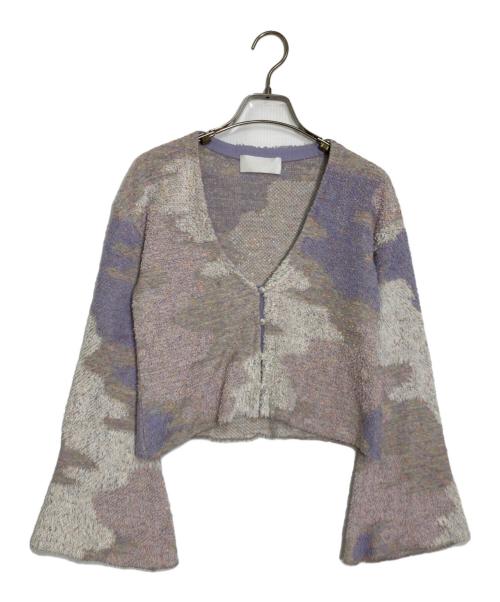 Mame Kurogouchi（マメクロゴウチ）Mame Kurogouchi (マメクロゴウチ) Pastel Fog Knitted Cardigan/パステル フォグ ニットカーディガン パープル サイズ:1の古着・服飾アイテム