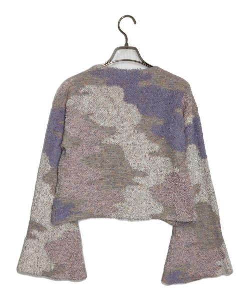 Mame Kurogouchi（マメクロゴウチ）Mame Kurogouchi (マメクロゴウチ) Pastel Fog Knitted Cardigan/パステル フォグ ニットカーディガン パープル サイズ:1の古着・服飾アイテム