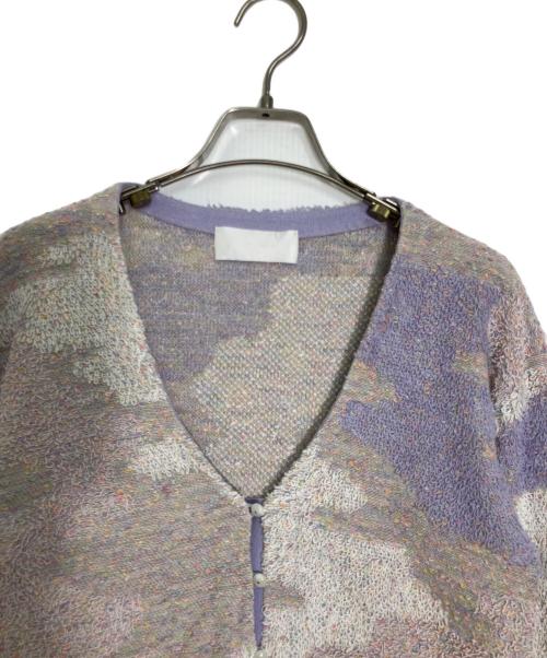 Mame Kurogouchi（マメクロゴウチ）Mame Kurogouchi (マメクロゴウチ) Pastel Fog Knitted Cardigan/パステル フォグ ニットカーディガン パープル サイズ:1の古着・服飾アイテム